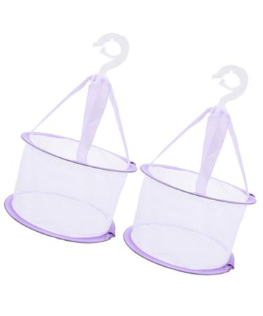 Hanging Mesh Basket Dryer Makeup Brush Drying Mesh Baskets Foldable Makeup Brush Cleaning with Mesh Drying Rack Basket to Dry Makeup Sponge Powder Puff Brush (Purple)