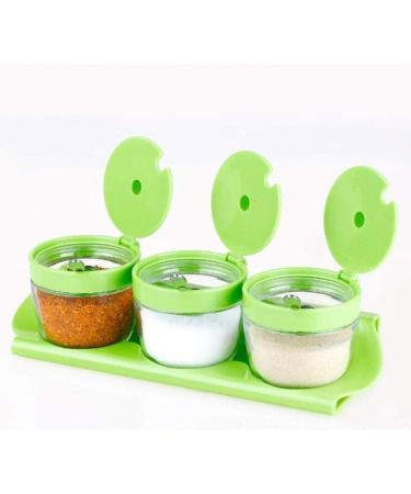 Seasoning Box - Seasoning Jar Seasoning Bottle Set Kitchen Glass Seasoning Set Of 3 (Color : A) (Silver) - Buy Online on GoSupps.com