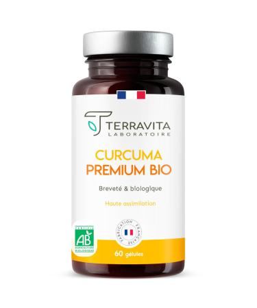 Turmipure Gold Organic Turmipure Gold | 60 Capsules of 300mg of Patented Curcumin | 2 Month Cure | Absorption 24x Superior to Curcumin 95% Standard | Black Pepper Free | Made in France | Terravita