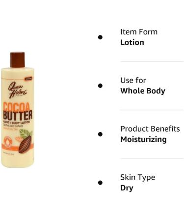 Queen Helene Cocoa Butter Hand & Body Lotion 16 oz - Pack of 4 | Moisturizing Skin Care - Buy Online on GoSupps.com