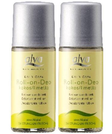 Alva Daily Care Pack of 2 Roll-On Deodorants Coconut/Lime 50ml 50ml