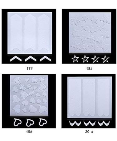 French Nail Stickers Sheets Nail Art Decals Pack French Nail Art Designs DIY Manicure Accessories 24pcsPractical processing - Buy Online on GoSupps.com