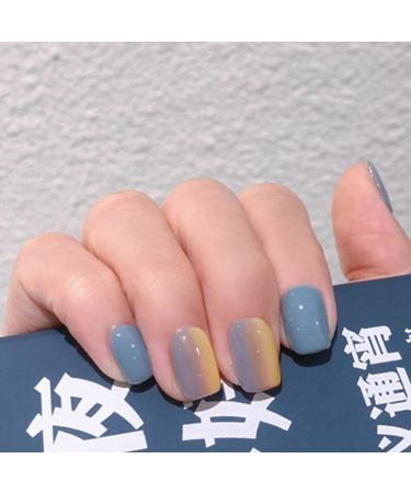 Sethexy Shine Brief Blue Gradient Acrylic Press-On Nails | 24pc Square Fingernails for Women and Girls - Buy Online on GoSupps.com
