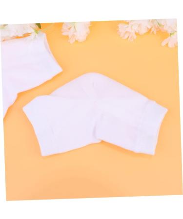 2 Pairs Heel Sleeves Protectors Gel Heel Sleeves Anti Cracked feet Men and Women White Sock - Buy Online on GoSupps.com