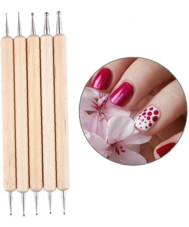 TOSSPER 5pcs 2-Way Wooden Dotting Pen Set | Marbleizing Tool & Nail Art Dotting Kit for Creative Designs - International Shipping Available - Buy Online on GoSupps.com
