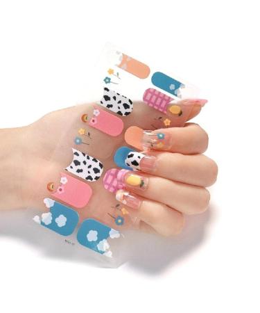 On Nail Polish Strips Glitter Starry Marble Semi Cured Gel Nail Polish Strips Gel Nail Stickers Full Nail Wraps on Nail Polish Strips Ze0248