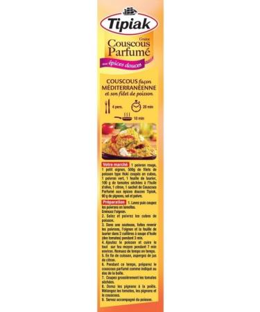 TIPIAK Couscous Aux pices Douces 500G - Saveur Orientale - Pr t en 5 Minutes - Id al pour vos Repas quilibr s - Onctueux et Parfum - Lot De 4 - Buy Online on GoSupps.com