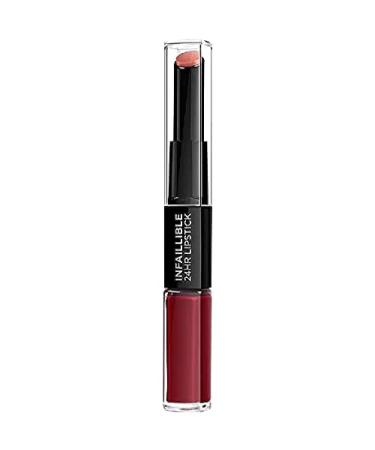 L'Oreal paris lips make -up infaillible lipstick 700 Boundless Burgundy /Liquid Lipstick for 24 hours of full lips with moisturizing lip care - balm 1 Pack