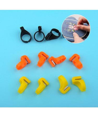 Sewing Thread Cutter Ring Finger Cutting Tool - 12 Pieces Plastic Thimble for Yarn & Fishing Line | Random Color - Buy Online on GoSupps.com