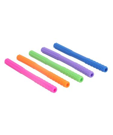 Toddler Teething Sticks Tear Resistant Silicone Hollow Teeth Grinding Flexible Teething Toys for ADHD Babies (Type A)