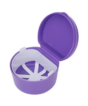 Portable prostheses suitcase prostheses plastic prosthesis holder orthodontic tooth holder storage box for false teeth (violet)