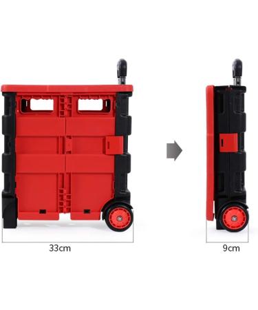 Cart Two-Wheeled Collapsible Handcart with Blue Lid Rolling Utility Cart with Seat Heavy Duty Lightweight Convenient and Practical - Buy Online on GoSupps.com