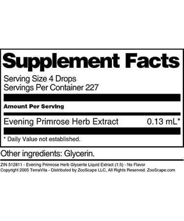 Evening Primrose Herb Glycerite Liquid Extract (1:5) - No Flavor (1 oz ZIN: 512811) - 3 Pack - Buy Online on GoSupps.com