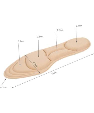 Buy Healifty 5D Massage Insoles - Shock Absorption Pads for Women | Apricot PU Sponge Heel Pillows Online - Buy Online on GoSupps.com