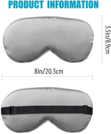 NUFR Silk Satin Sleep Mask for Women and Men - Gray | Adjustable Strap, Perfect for Airplane Travel - Buy Online on GoSupps.com