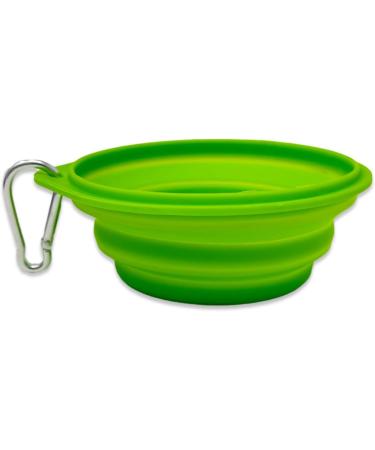 Silicon Dog Bowl with Carabiner Hooks 250ml Food & Water Bowl for Dogs & Cats (Green) Ideal for Travel - Buy Online on GoSupps.com