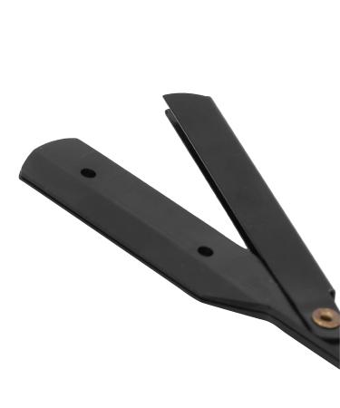 Premium Black Stainless Steel Straight Edge Razor - Men's Manual Safety Shaver for Smooth Shaving - Buy Online on GoSupps.com