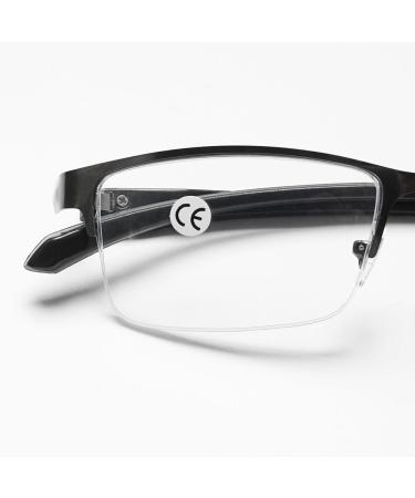 Vevesmundo Men's Sporty Rectangular Reading Glasses Set - Blue Light Filter +1.0 to +4.0 | 3 Pieces - Buy Online on GoSupps.com