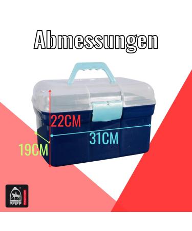 PFIFF 100576 Children's Grooming Box - 6-Piece Horse Care Kit in Blue | International Shipping Available - Buy Online on GoSupps.com