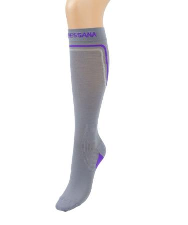 Compressana Sport Inverno - sports compression stockings with merino wool and silk - for warmth and comfort - compression effect 18 mmHg - size IV - color silver gray IV 43-45 silver gray