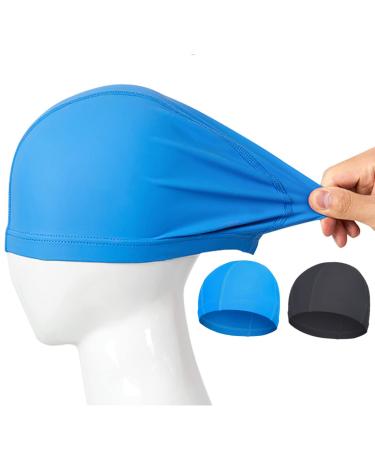 Bathing cap for children adults 2 pieces comfort fabric swimming cap bath hood bathing bathing for girls boys women men super elastic no ziepen hair swimming caps with nasal clip earplugs