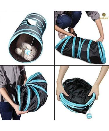 SunGrow Large Cat Tunnel Toy with Play Ball - Collapsible Maze Tube for Indoor Cats, Kittens, Rabbits, and Dogs - Buy Online on GoSupps.com