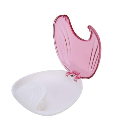 Retainer Case Portable Orthodon tic Press-to-Open Retainer Case Adult Waterproof Denture Box Storage Container for Denture Braces Mouth Guard (Pink)