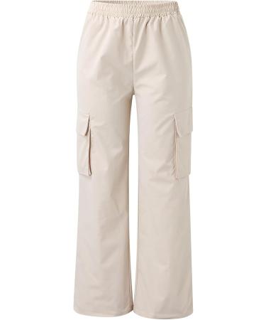 Shop Y2K Women s Parachute Cargo Pants | Vintage 90s Streetwear | Baggy Track Pants in Beige XL - Buy Online on GoSupps.com