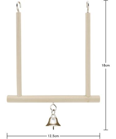 Ciny 2pcs Natural Wood Bird Toys - Swing for Parrots & Birds | Hanging Cage Toys with Bell for Fun & Play - Buy Online on GoSupps.com