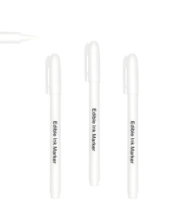 3pcs White Food Coloring Markers Edible Pen with Upgraded Smooth Tip Food Grade Gourmet Writer for Decorating Painting Drawing Baking Fondant Cake Cookie Frosting By Preatoc
