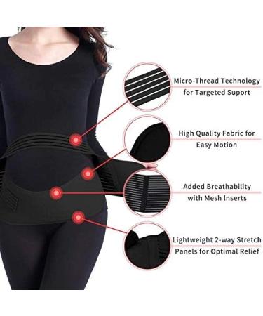 MDHAND Pregnancy Support Belt 3 in 1 Maternity Belt for Back and Hip Support - XL Black - Buy Online on GoSupps.com