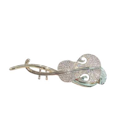 FOYTOKI Rhinestone Twist Clip Pipa Hair Barrette French Hair Pins for Thick Hair Womens Hair Barrettes Pipa Hair Clip Hair Bun Holder Hair Pins for Buns Decorative Hair Clips Hair Twist