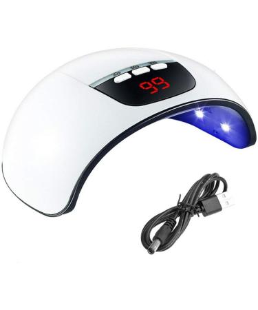 Eurobuy Nail Dryer 54W 18 UV LED Nail Lamp Fast Curing USB Nail Dryer with 3 Timer Setting Automatic Sensor LCD Display Nail Lamp for Gel Polish UV LED Gel Nail Art Manicure White - Buy Online on GoSupps.com