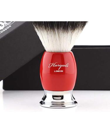 Premium Red Shaving Brush with Shiny Metal Base & 100% Synthetic Silver Tips - Perfect for Luxurious Shaving - Buy Online on GoSupps.com