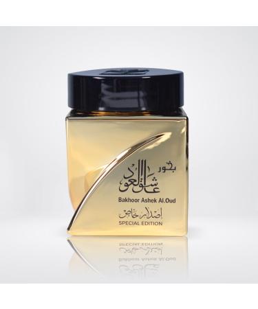 Almas Perfumes Incense Bakhoor Ashek Al Oud Special Edition - 30G of Authentic Arabic Wood Chip Bakhoor Incense - Aroma Lasts All Day Long - Perfect for Prayer Namaaz Ceremony Meditation Oudh lover Gold - Buy Online on GoSupps.com