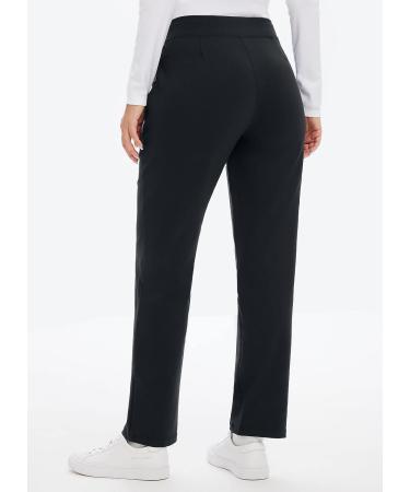 Baleaf Women's Stretch Straight Leg Golf Pants with Zipper Pockets - Black, Large - Buy Online on GoSupps.com