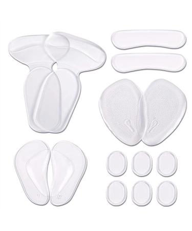Muyin pillow pads heel cup gel anti-wear-foot forefoot pillow pillow-liner men comfort for Achilles treatment and heal dry cracked heels (color: transparent size: s) s transparent