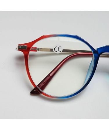Buy Vevesmundo Blue Light Filter Reading Glasses - Metal Large Round Nerd Glasses for Men | Anti-Blue Light | +0.5 to +4.0 | 1 Piece Transparent Blue - Buy Online on GoSupps.com