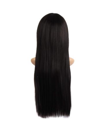 SHIYID Heat Resistant Synthetic Wig - Long Straight Bangs in Black & Dark Brown for Women - Buy Online on GoSupps.com
