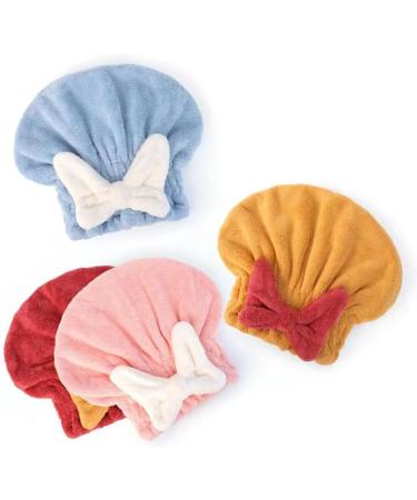 LUGEMA Super Absorbent Microfiber Hair Towel Wrap - Quick Drying Hair Turban for Curly & Thick Hair - Soft & Fast Drying Caps for Women & Girls (Pink+Blue - Buy Online on GoSupps.com