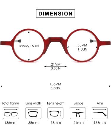 Vevesmundo Blue Light Filter Foldable Reading Glasses - Compact & Collapsible Mini Glasses with Case - Anti Blue Light Aid in Red (2.0x) - Buy Online on GoSupps.com