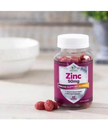 Nature's Nutrition Zinc Gummies 50mg - 60 Gummies for Kids and Adults | Immune Support - Buy Online on GoSupps.com