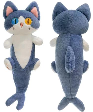 PEDEIECL Plush Shark Cat Doll - Cute Stuffed Shark Kitten Pillow Toy (Blue 80cm) - Gift for Kids & Girlfriend - Buy Online on GoSupps.com