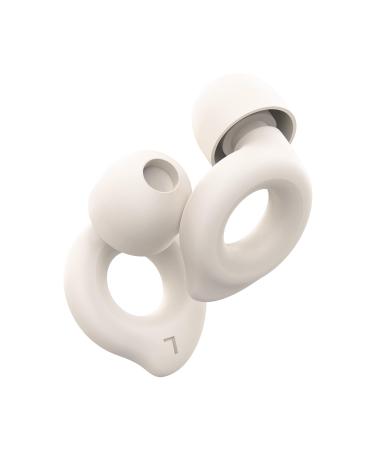 Ear Plugs for Noise Reduction Reusable Earplugs for Noise Reduction 25dB-30dB with 6 Ear Tips Super Soft Hearing Protection Earplugs for Sleeping Studying Concerts White