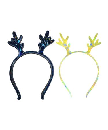 hgnxa Epoxy Resin Headband Molds Antler Shaped Holographic Resin Hair Accessory Moulds Suitable for Unique Hair Accessories Black