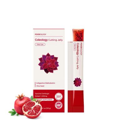 FOODOLOGY Coleology Cutting Stick Jelly, Pomegranate Appetite Suppressant, Support Weight Management, Chia Seeds, Garcinia Cambogia HCA, Korean Dietary Supplement with Collagen - 1 Pack of 10 10 Count (Pack of 1) 1