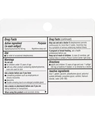 Unisom SleepGels - Effective Nighttime Sleep Aid with Diphenhydramine HCI 50 mg - 8 SoftGels for Better Sleep - Buy Online on GoSupps.com