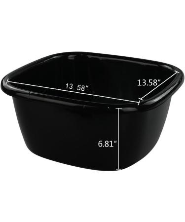 Qskely 16 Quart Plastic Wash Basin/Dish Pan Tub - 3-Pack (Black) - Buy Online on GoSupps.com