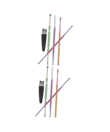 GLEAVI 2 Sets Ear Cleaning Set of 5 Ear Cleaning Tools Removal Kit for Adults Ear Picker Scoop Ear Picking Spoon Cleaner Ear Scratcher Human Use Plastic