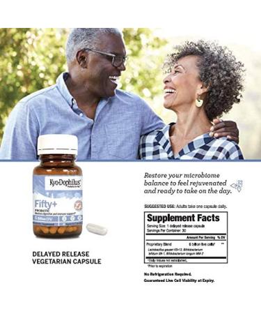 Kyo-Dophilus Fifty Plus Probiotic - 30 Count, 6 Billion CFU for Digestive Health - Buy Online on GoSupps.com